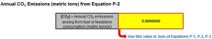 P-2 Calculation Spreadsheet Result to use in Equations P-1, P-2, P-3